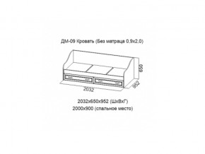 ДМ-09 Кровать (Без матраца 0,9*2,0 ) в Радужном - raduzhnyj.магазин96.com | фото