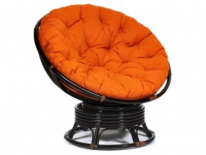 Кресло-качалка Papasan w 23/01 B с подушкой Antique brown, ткань Оранжевый в Радужном - raduzhnyj.магазин96.com | фото